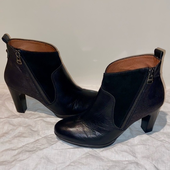Women’s HISPANITAS Joy is a choice black leather & suede ankle boots sz 36/5,5-6 - Picture 2 of 16
